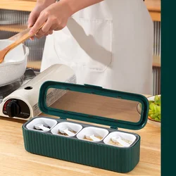4 Grids Seasoning Box Spice Jar Kitchen Organizer and Storage Spice Jars Salt and Pepper Shakers Container  Spice Container Set