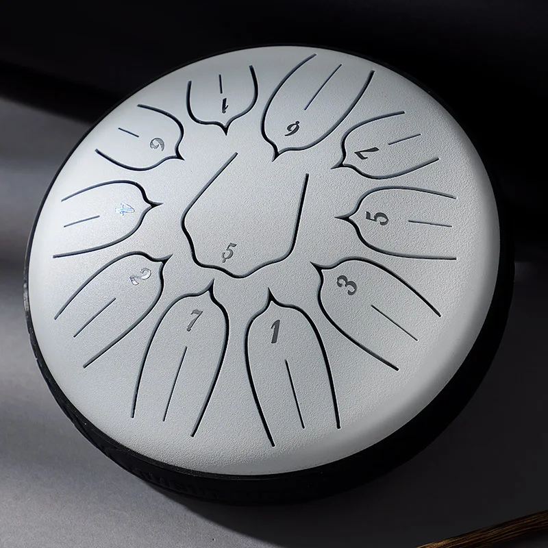 HLURU Glucofoon Stalen Tongtrommel 6 Inch 11 Noten D Tone Ethereal Drum Muziek Drum Yoga Meditatie Percussie-instrument
