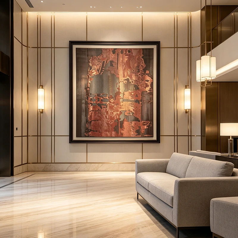 %S_ Factory Wholesale Custom Abstract Framed Wall Art Large Size Modern Textured Painting for Living Room Hotel Lobby Decor
