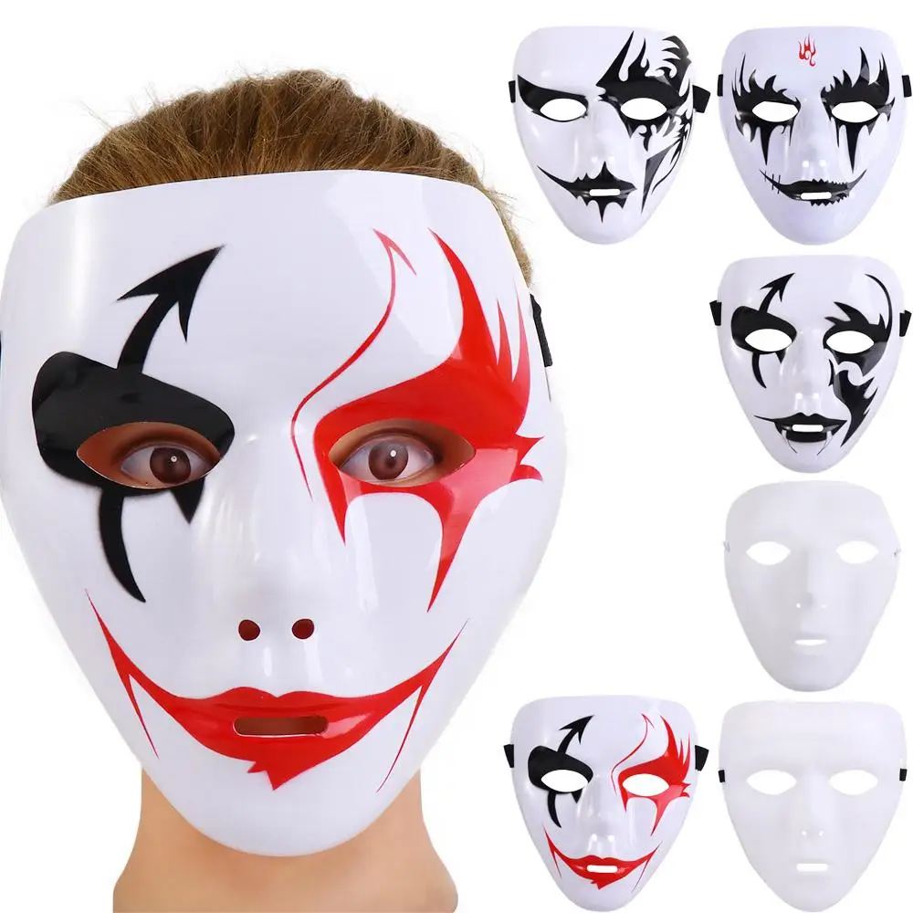 Hip Hop White Adult Mask Adult Party Ghost Full Face Mask Costumes Accessories Halloween Props Horror Mask