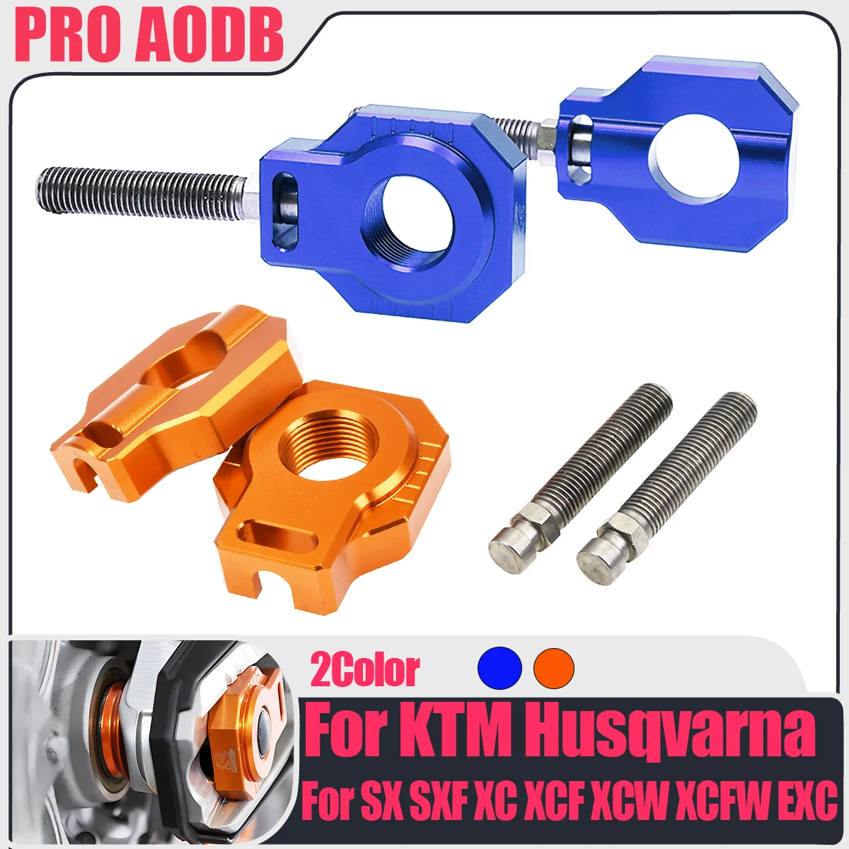 

For KTM Motorcycle EXCF EXC CNC Rear Chain Adjuster Axle Blocks TE FE TC TX SX SXS XCW MXC 525 500 450 400 350 300 250 200 125