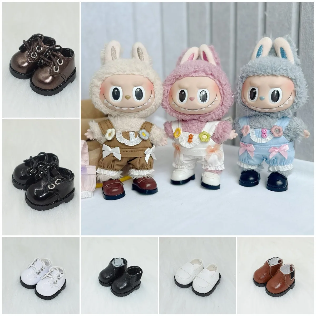 LABUBU Leather Shoes Suitable for 17cm labubu Dolls Shoes Boots Toys Dolls Accessory