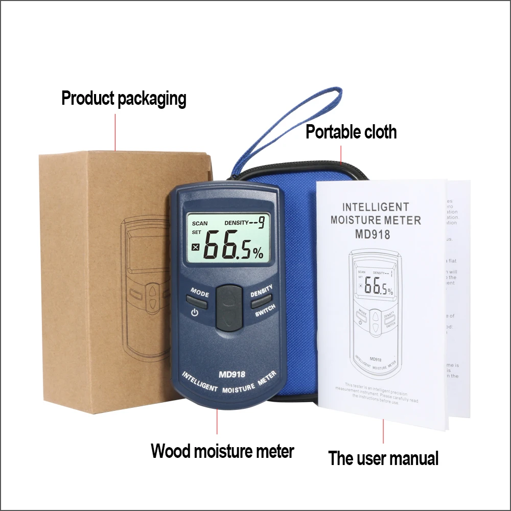 RZ Inductive Wood Moisture Meter Hygrometer Humidity Tester Measuring tool 4~80% Moisture Meter