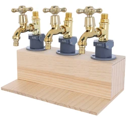 Wooden Whiskey Liquor Dispenser Faucet Shaped Shot Dispenser Beverage Whiskey Holder for Bottle Home Bar Party Bar Accessories