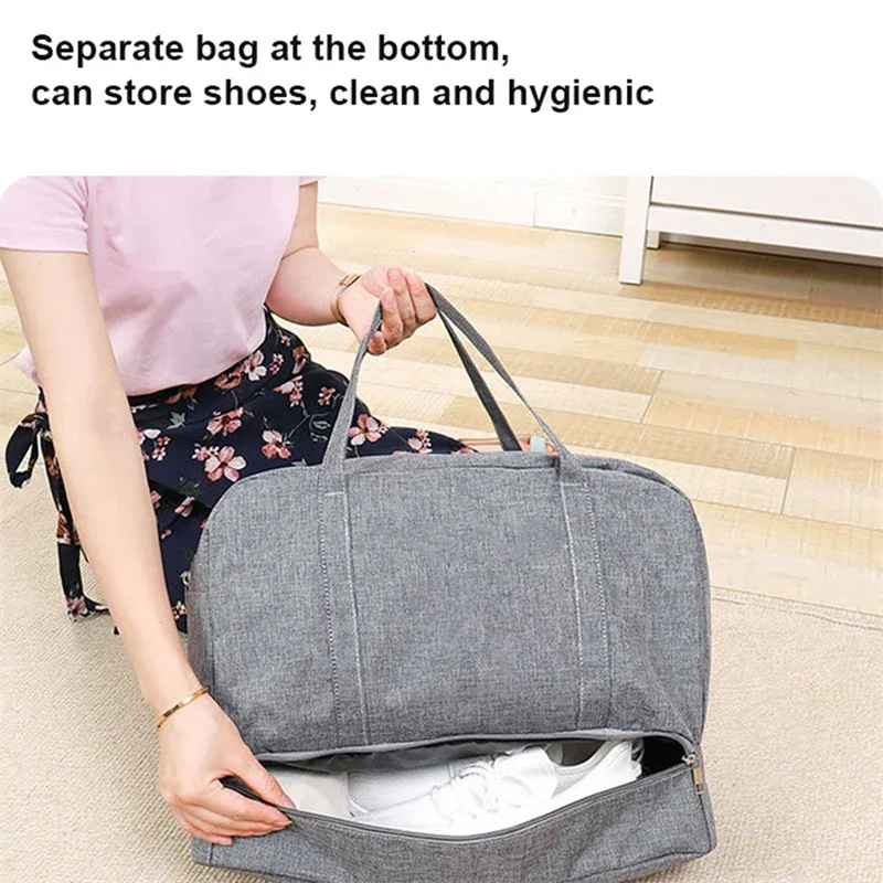 Double-Layer Waterproof Travel Bag for Gym & Swimming -Portable Handheld Dry/Wet Separation Cosmetic Toiletry Storage Unisex Bag