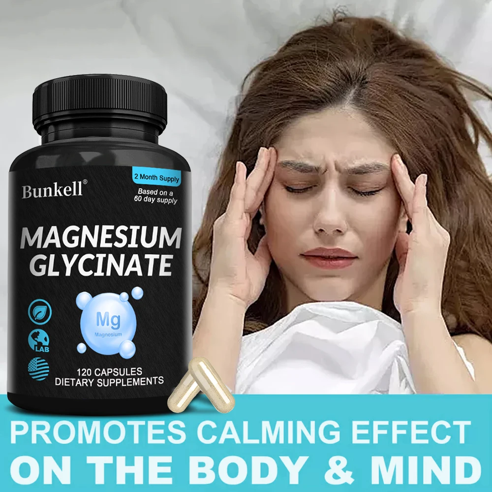 Magnesium Glycinate Supplement - 1040 mg Magnesium High Strength Capsules Pure Active Ingredients, Immune, Heart, Muscle, Sleep