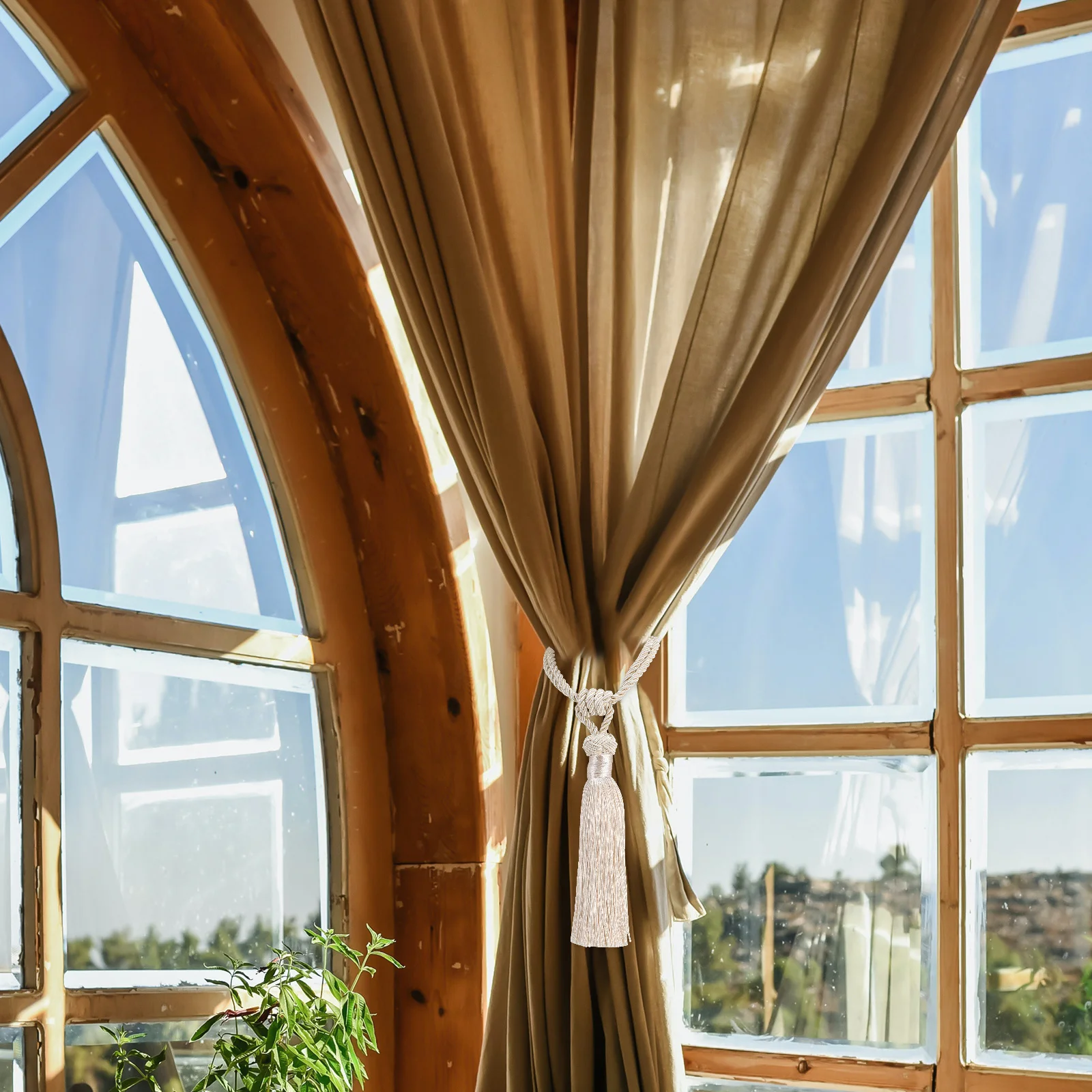 2 pçs tecido cortina tiebacks borla corda decorativa tiras de ligação para janela sala estar quarto casa hotel uso