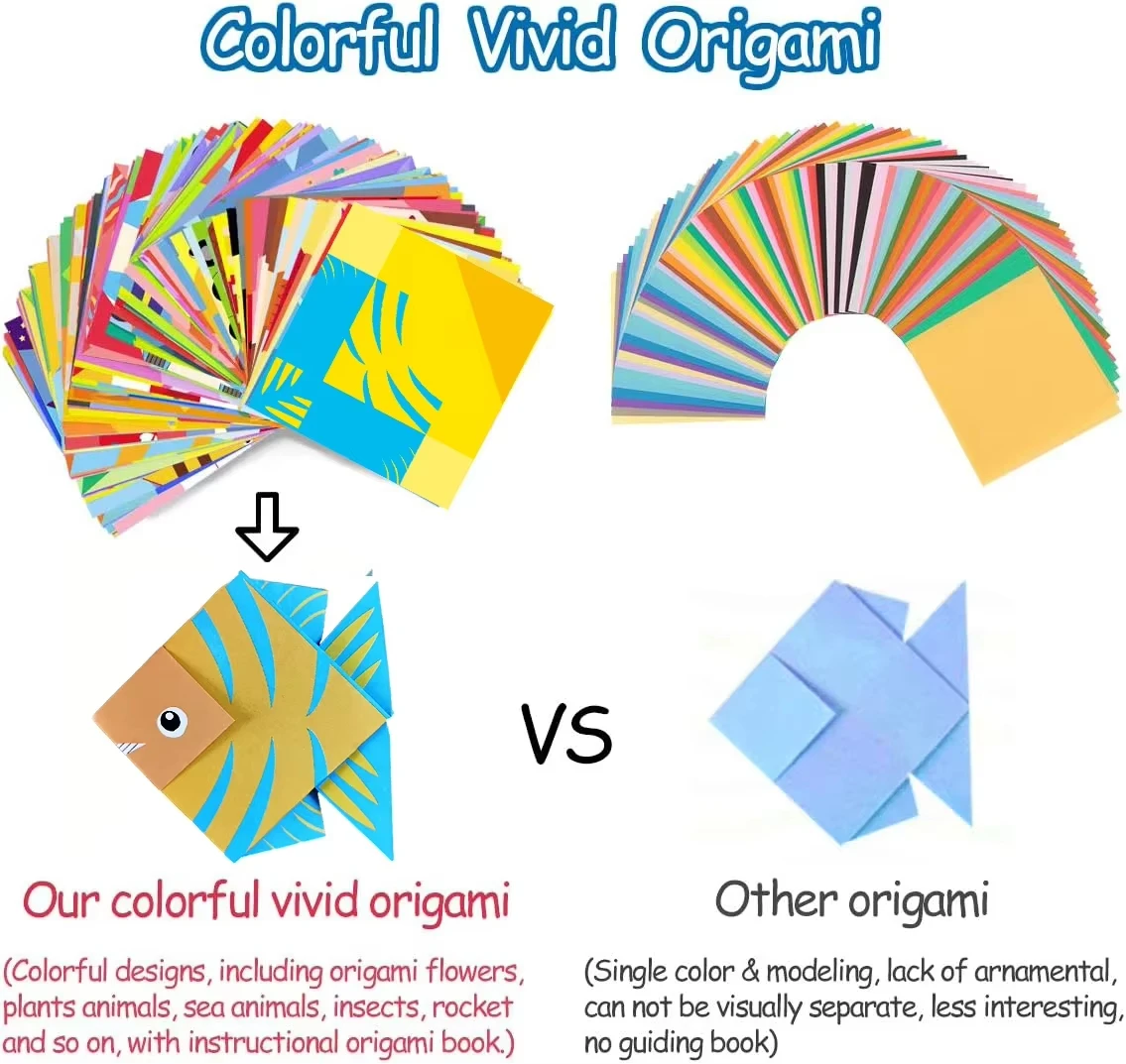 54 Sheets Cartoon Origami Kit Animals / Lifestyle Styles Handmade DIY Crafts Origami Suitable For Beginners Decor Paper Gifts