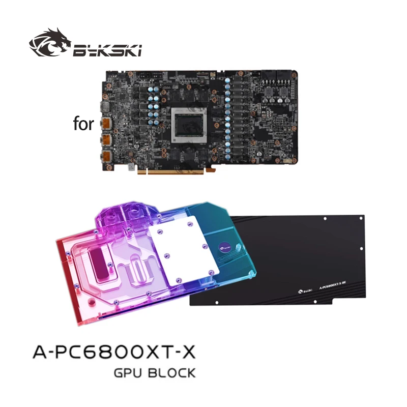 Bykski Water Block for Powercolor Radeon RX 6800 XT Red Dragon GPU Card / Copper Cooling Radiator RGB SYNC  A-PC6800XT-X