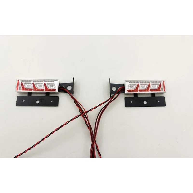 LED 1 Pair Simulation Metal Taillight for 1/14 Tamiya RC Truck Scania BENZ VOLVO MAN Diy Parts