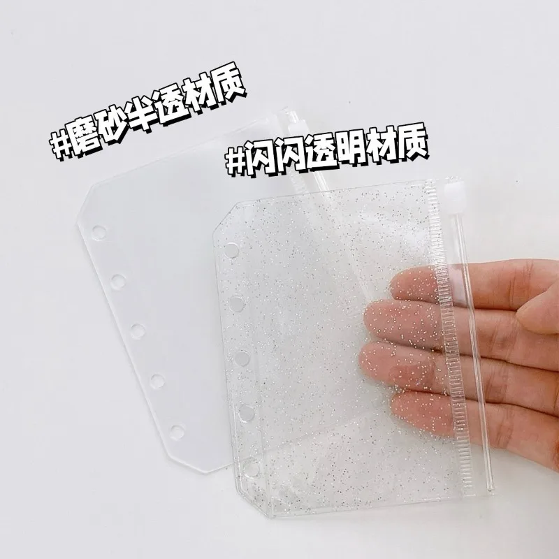 6 قطعة M5 سستة حقيبة الموثق شل بريق واضح حقيبة التخزين الملحقات الموثق بطاقة صغيرة تخزين مسحوق خفيف النعناع الأخضر