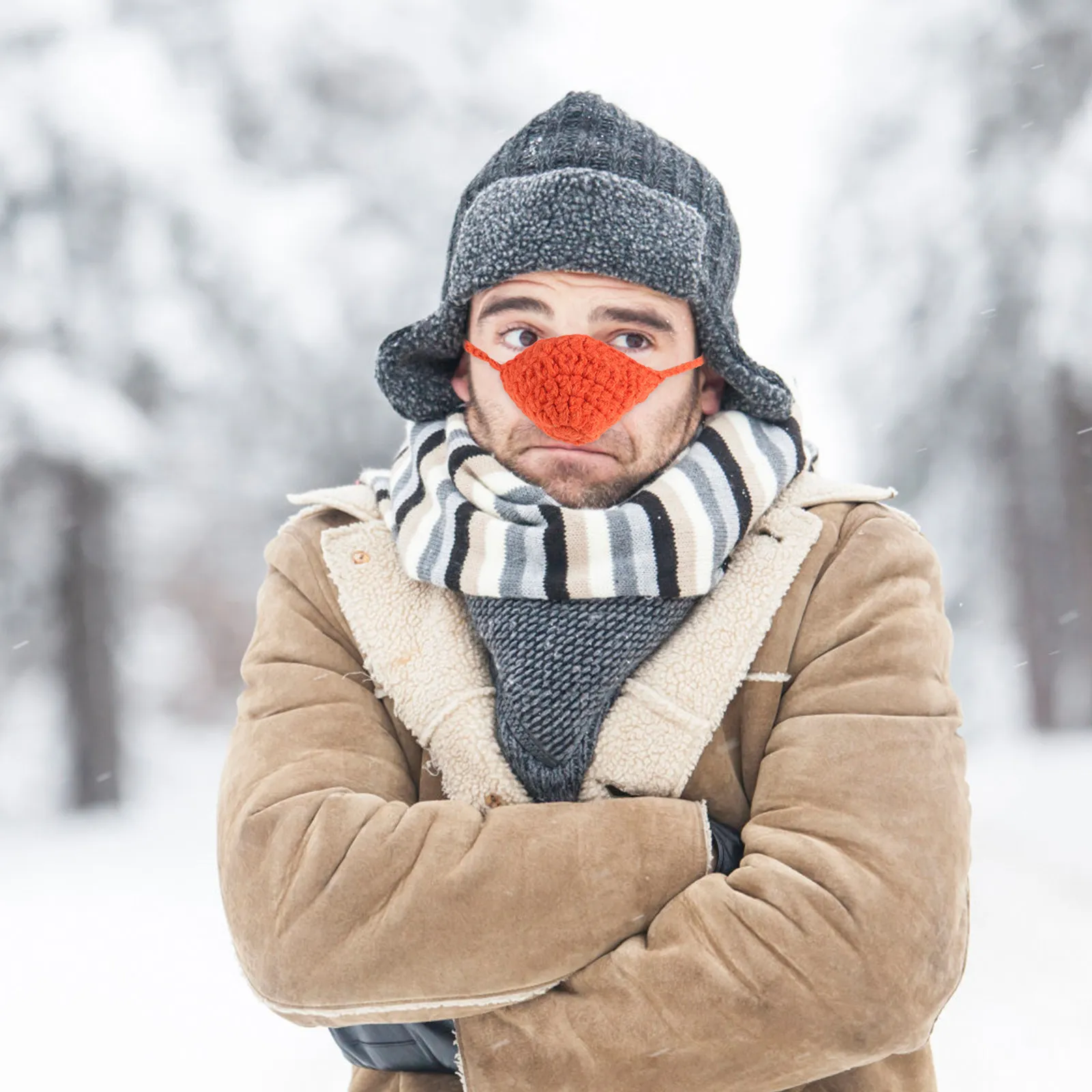 

Breathable Nose Cover Cozy Knitted Protector for Cold Weather Mask Sport Warmer