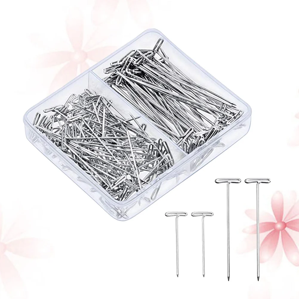 

300Pcs T Pins Metal Hair Styling Clips with Needle Threader for Installation