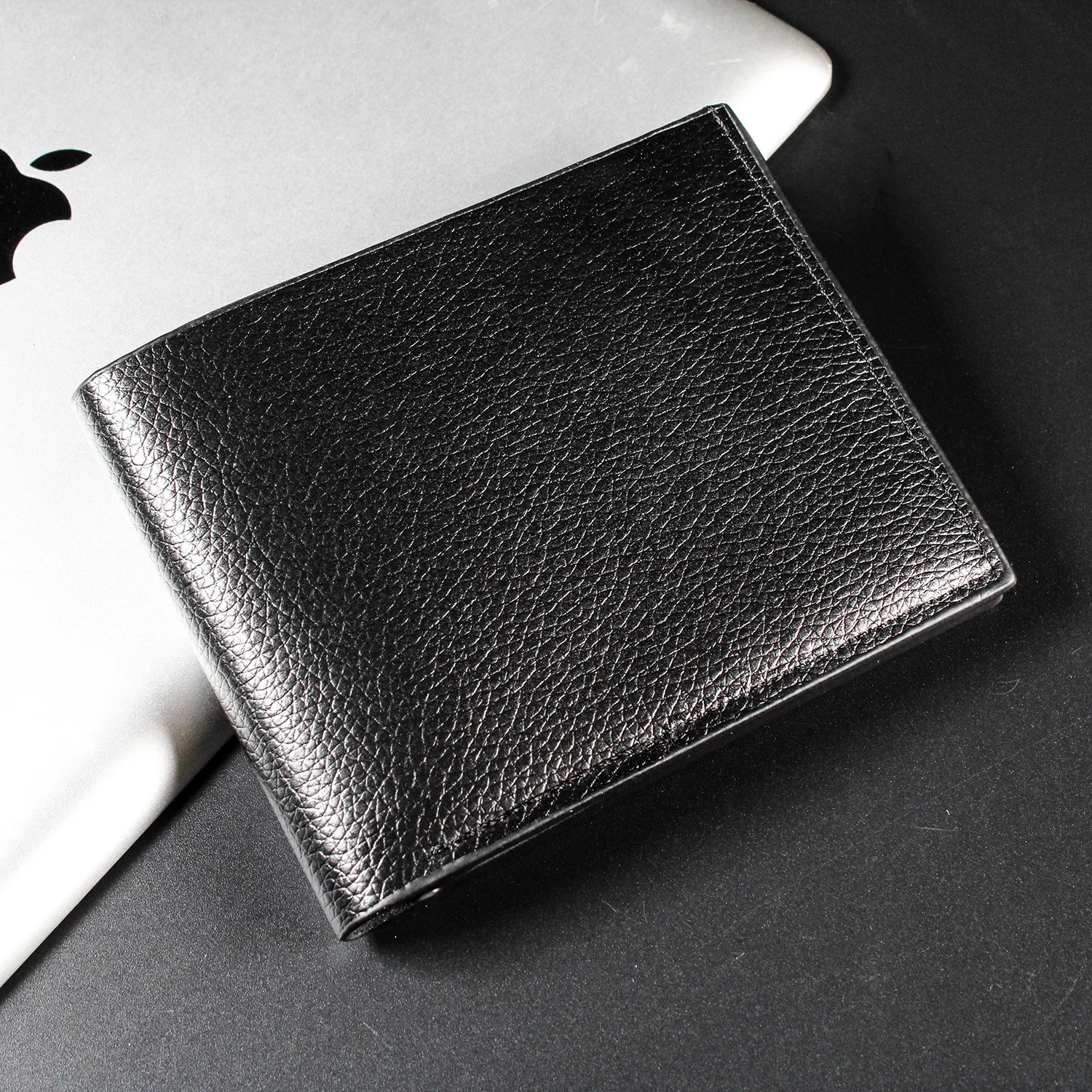Herren Kurze Weiche PU-Leder Geldbörsen Vintage Dünner Kreditkartenhalter Schwarz Kleine Geldbeutel Große Kapazität Kartenhalter Tasche