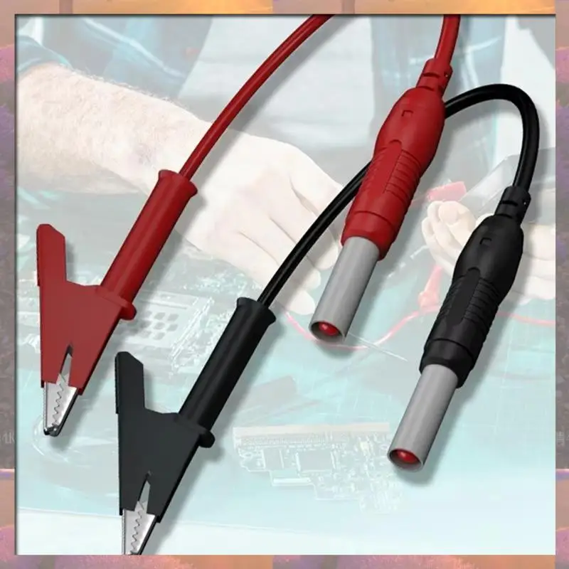 أعلى بيع 2 قطعة 4 مللي متر قابل للسحب سلامة الموز التوصيل إلى الموز التوصيل 1 متر النيكل مطلي النحاس الموز التوصيل J.70019 اختبار الرصاص أحمر أسود