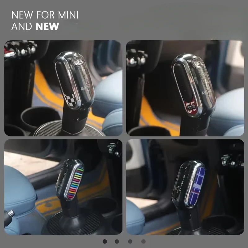2 ชิ้น/เซ็ตแก้ไขตกแต่ง Patch เกียร์หัวสติกเกอร์ภายในรถสติกเกอร์สําหรับ MINI COOPER F55 F56 F60 F54 รถสติกเกอร์