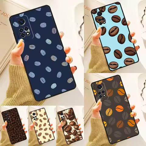 Funny Coffee Beans Pattern Case For Samsung Galaxy S24 Plus S23 S20 S21FE Lite S22 Ultra Note 20 S8 S9 S10 Phone Coque