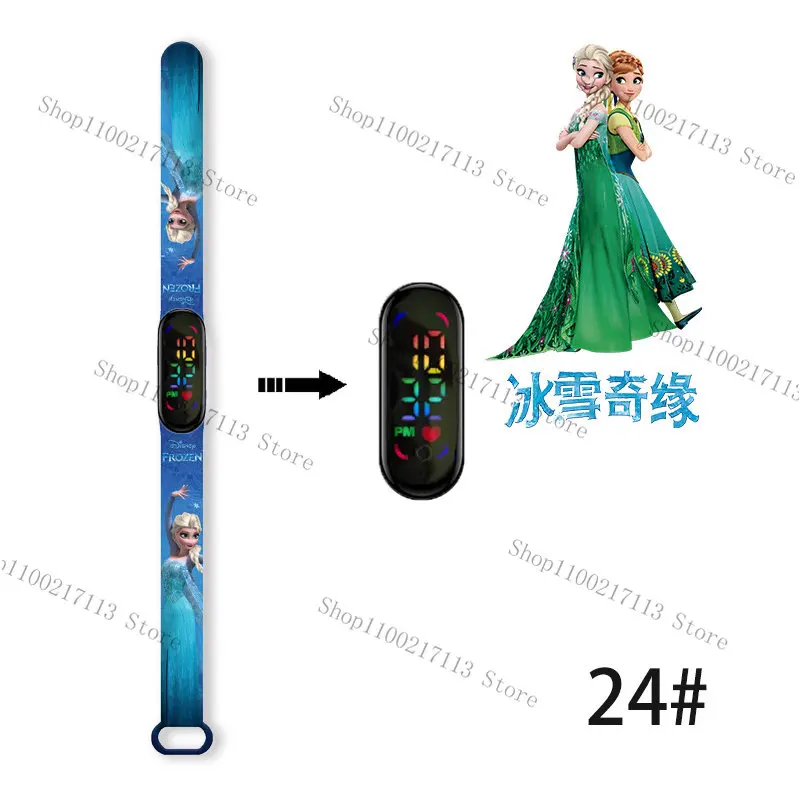 Disney Frozen Children's Watches Anime Character Aisha Anna LED Waterproof Touch Electronic Sports Bracelet Watch kids gifts