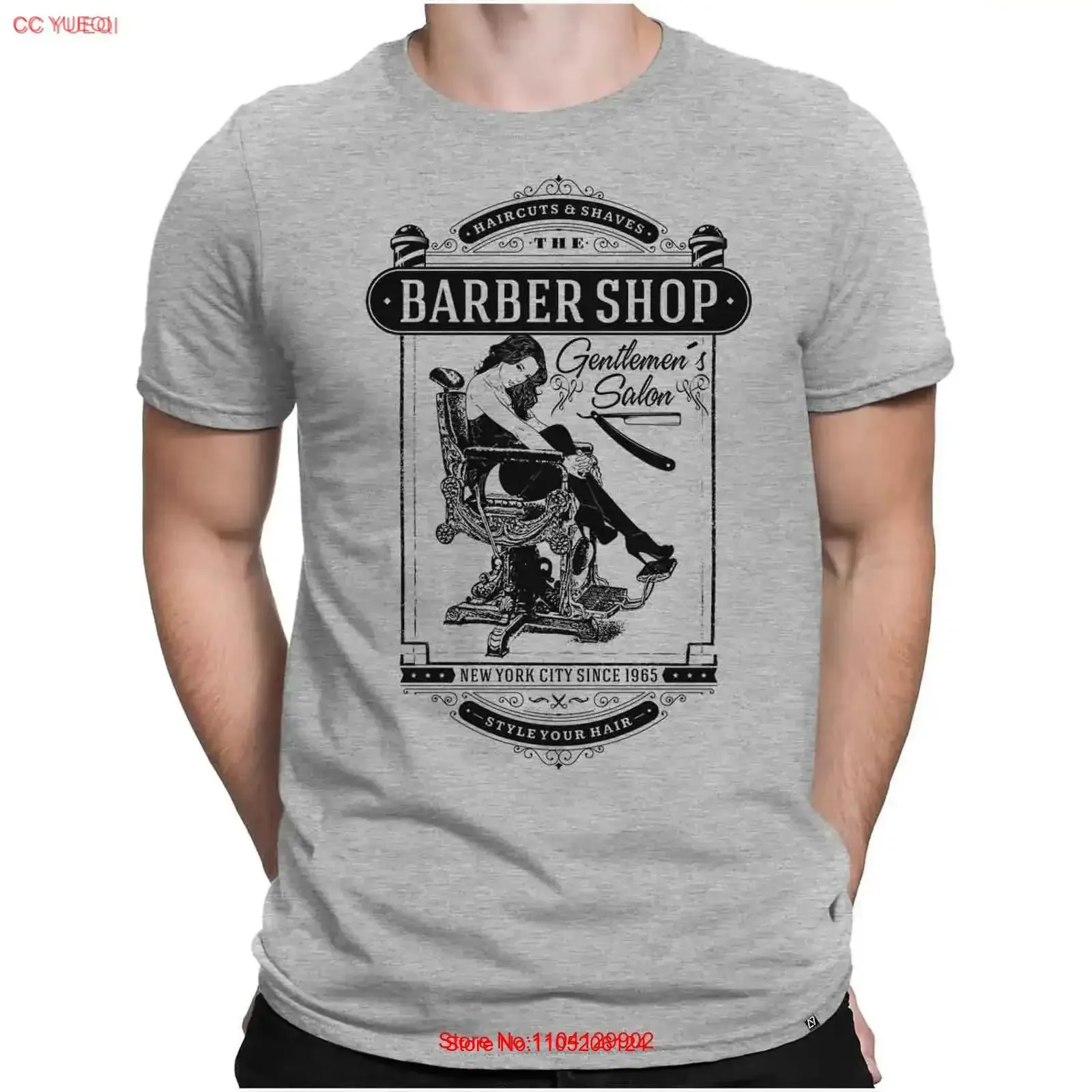 

Gentlemens Salon Barber Shop Men's Fun T Shirt Small to 4XL PAPAYANA vintage Washed designer clothes Top For Everyday Wear