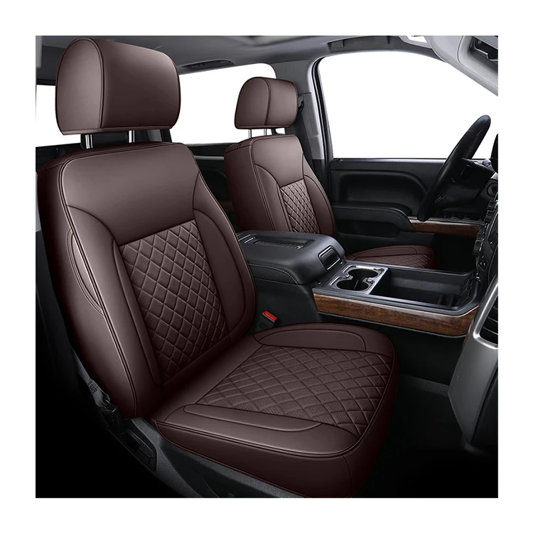

High Quality Leather Original Full Set Custom Car Seat Covers For 2007-2021 Chevrolet Silverado 1500 2500 3500 HD Crew Cab