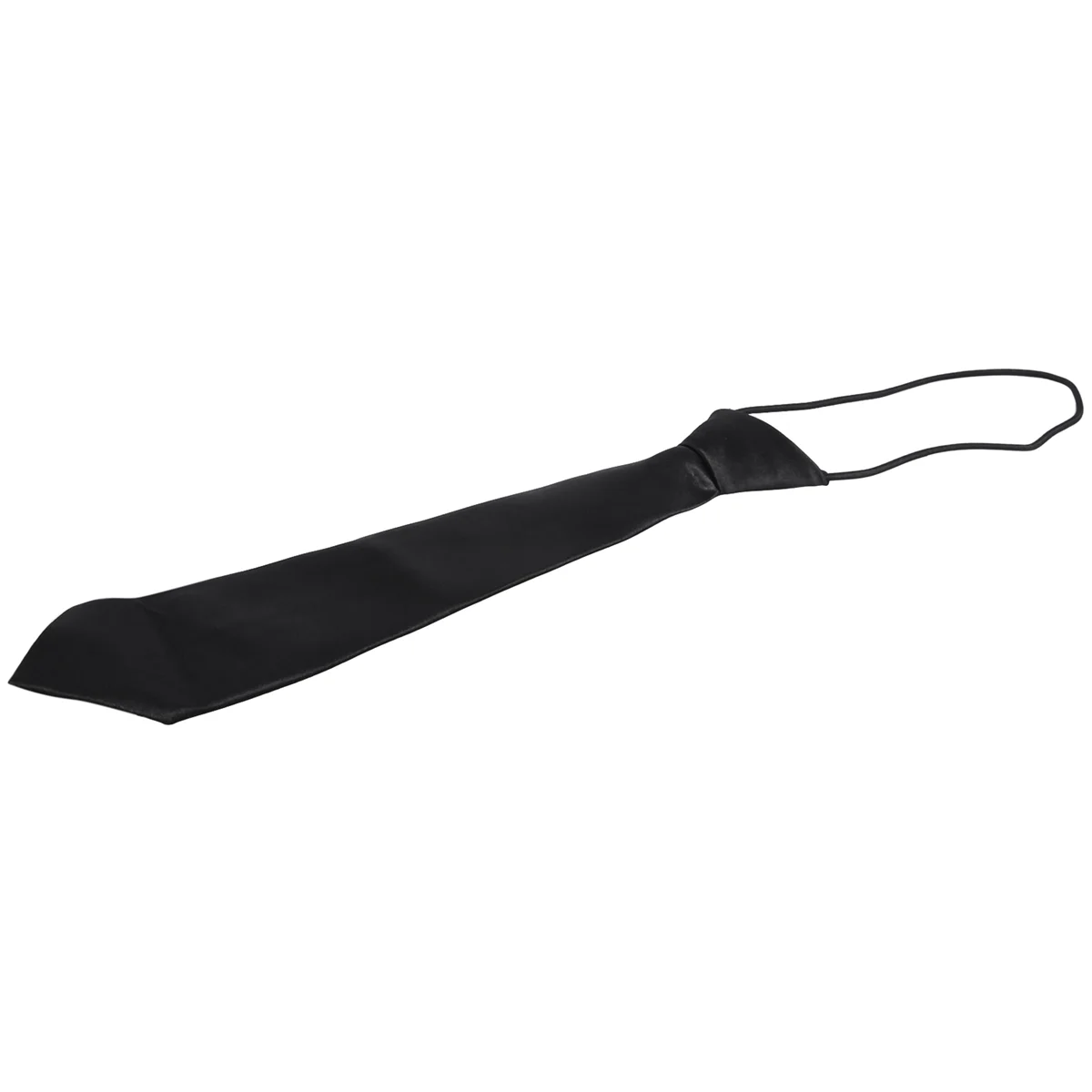 Solid Black Polyester Elastic Slim Necktie Neck Tie for Child