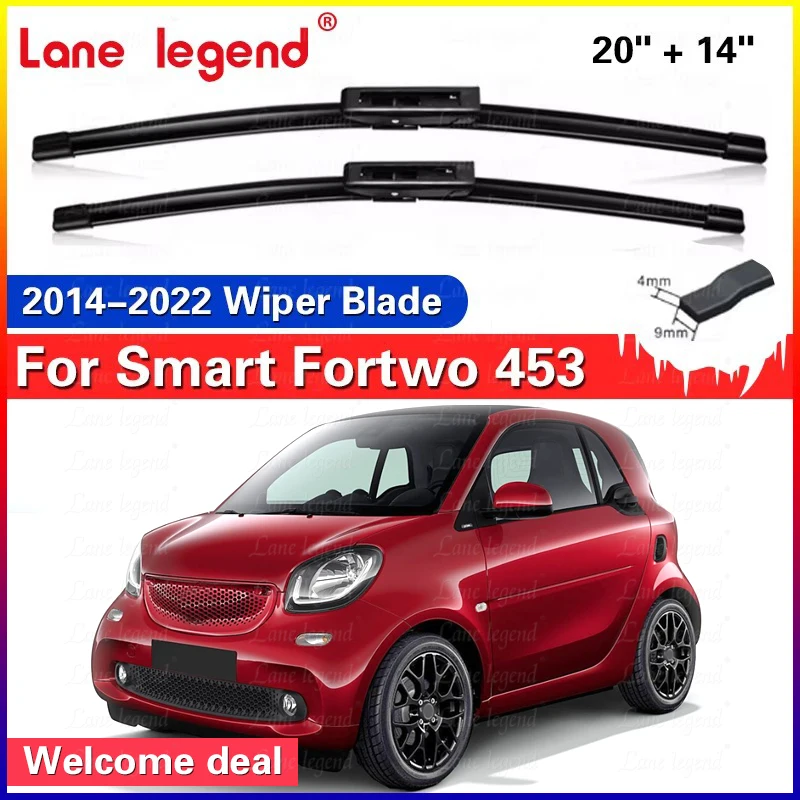 

For Smart ForTwo 453 C453 A453 2014 - 2022 Front Wiper Blades Brushes Cutter Windscreen Windshield Accessories 2019 2020 2021