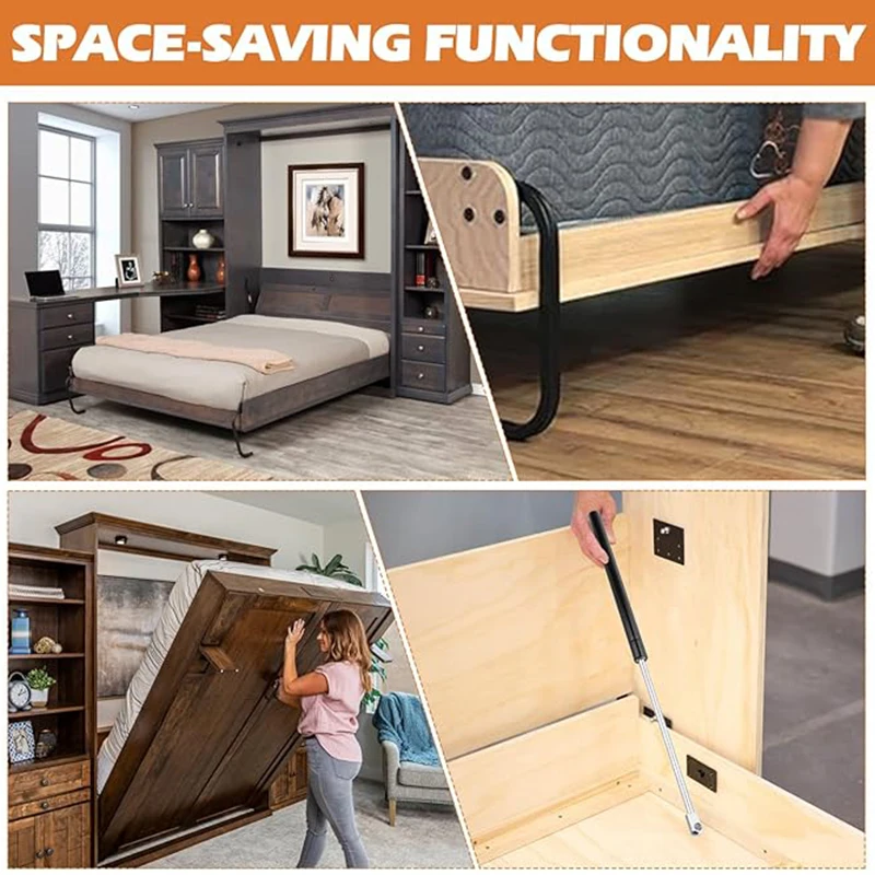 Hot Sale Invisible Frames Hardware Hidden Gas Piston DIY for Desk Folding Wall Basic Murphy Bed With Spring Mechanism Kits image 6