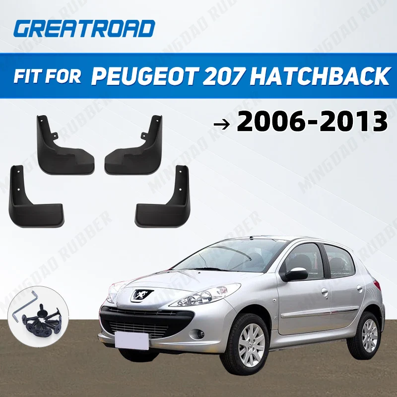 For  Peugeot 207 hatchback 2006 2007 2008 2009 2010 2011 2012 2013  Mudguard Mud Flaps Guard Splash Flap  Fender Car Accessorie