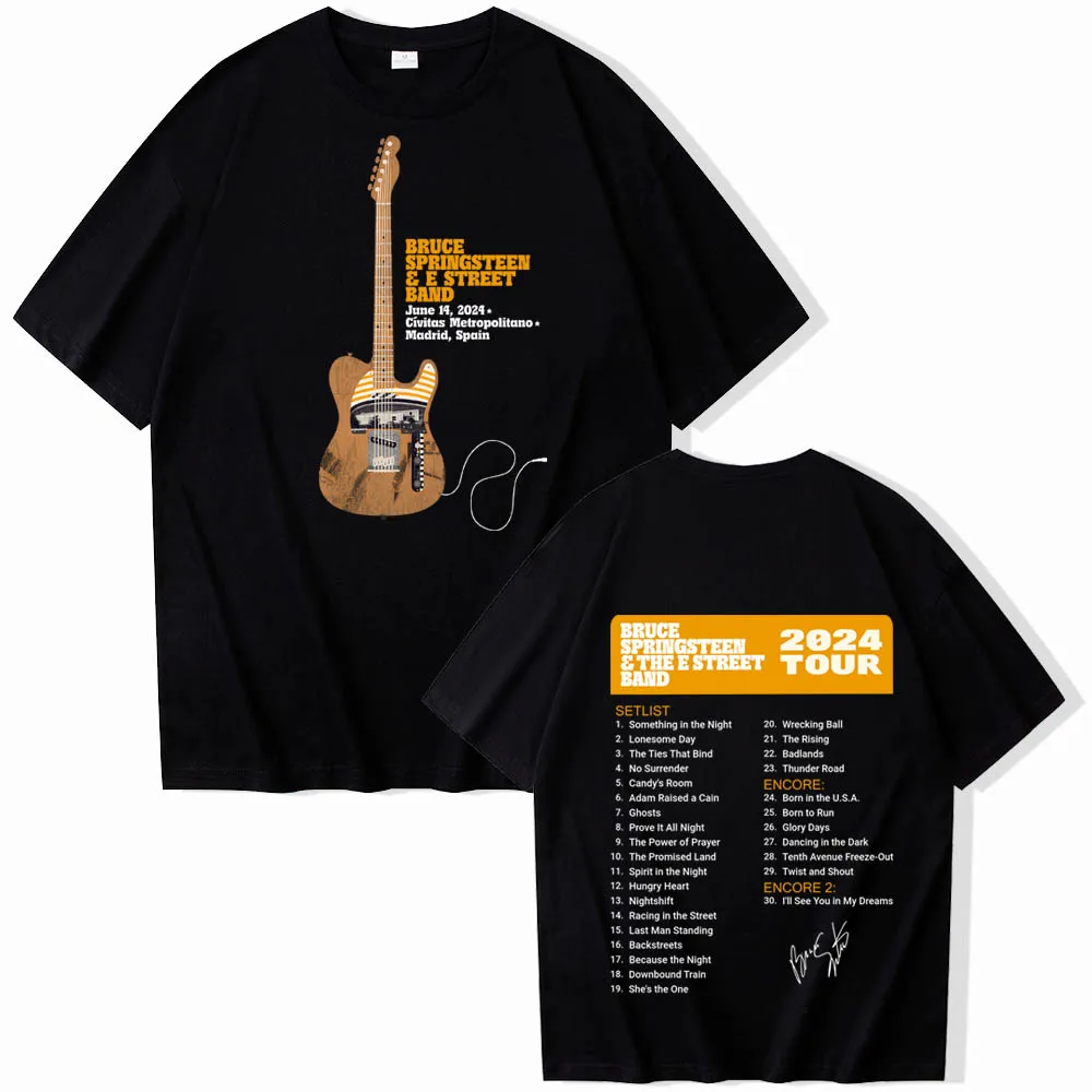 Bruce Springsteen and E Street 2024 Tour Short Sleeve T-shirt Harajuku O-neck Summer Casual Shirt