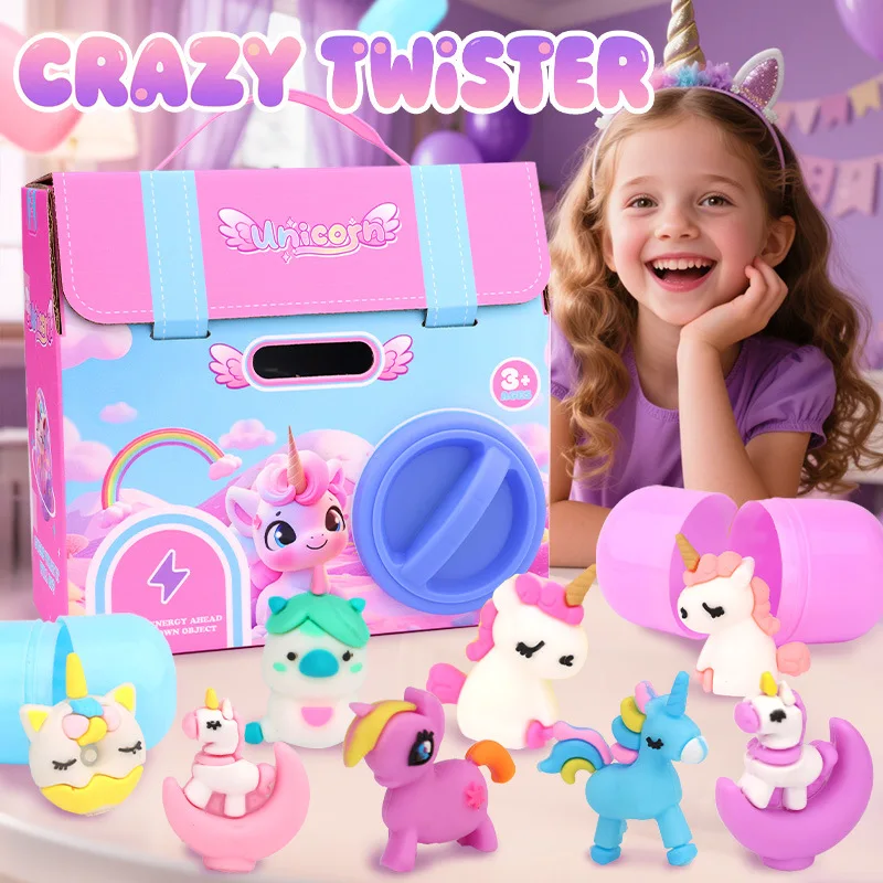 

Mini Vending Machine with Surprise Eggs Capsules Prize Dispenser Toys Funny Backpack Unicorn Christmas Gift for Girls & Boys