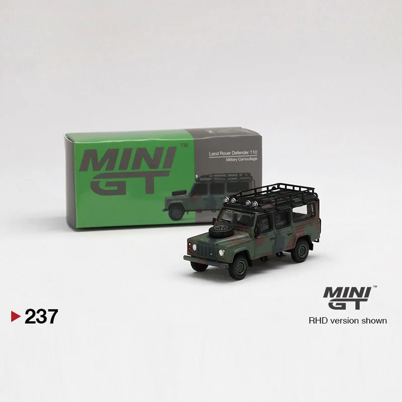 

TSM Minigt 1/64 #237 Land Rover Defender 110 камуфляж Гонконг Ограниченная серия литой модели автомобиля из сплава игрушка в подарок