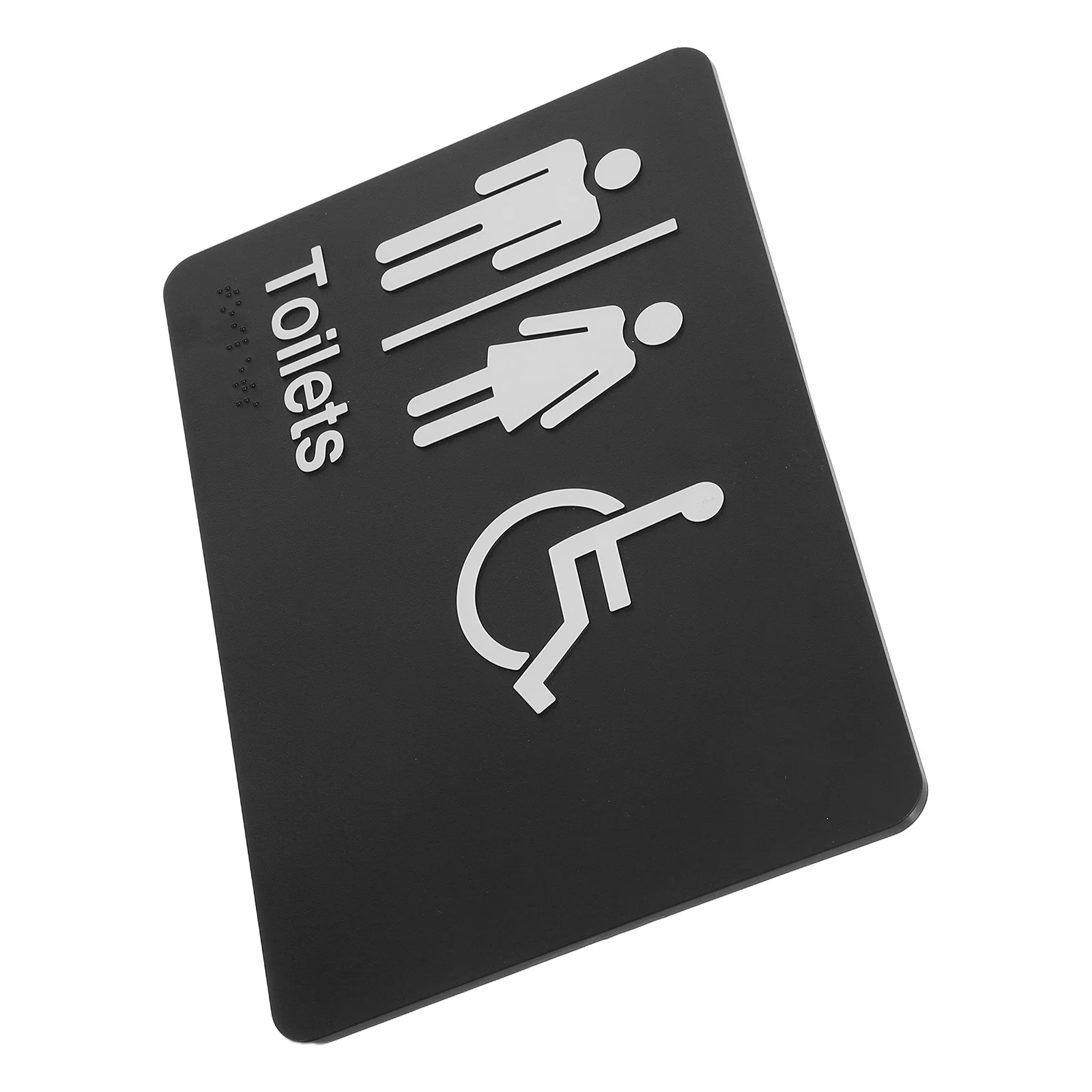 

Braille Restroom All Gender Toilet Door Wheelchair Accessible Bathroom Durable Plastic Handicaps Toilet Symbol Directional Arrow