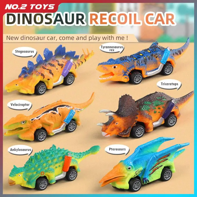 Dinosaur Pull Back Car Toys for Boys Girls Stegosaurus Triceratops Pterosaur Dinosaur Model Inertial Vehicle Children\'s Toys Car