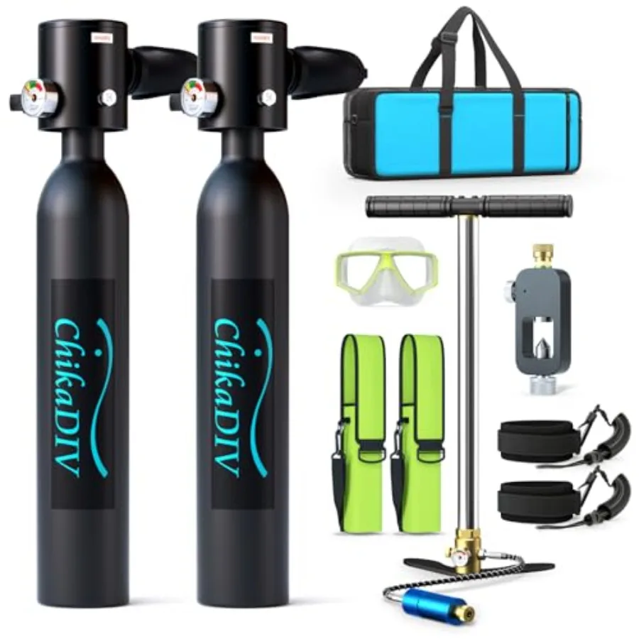 

Mini scuba tank for emergency rescue and exploration, aluminum alloy, black, 0.5L portable diving tank with 3000 PSI max pressu