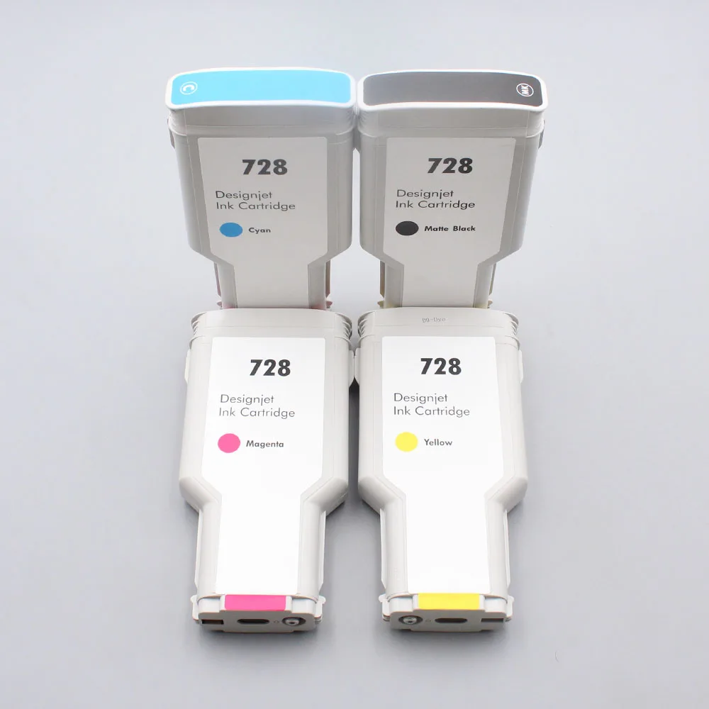 300ml/pc 4Colors for HP 728 Empty compatible ink cartridge with one time chip for HP DesignJet T730 T830 printer