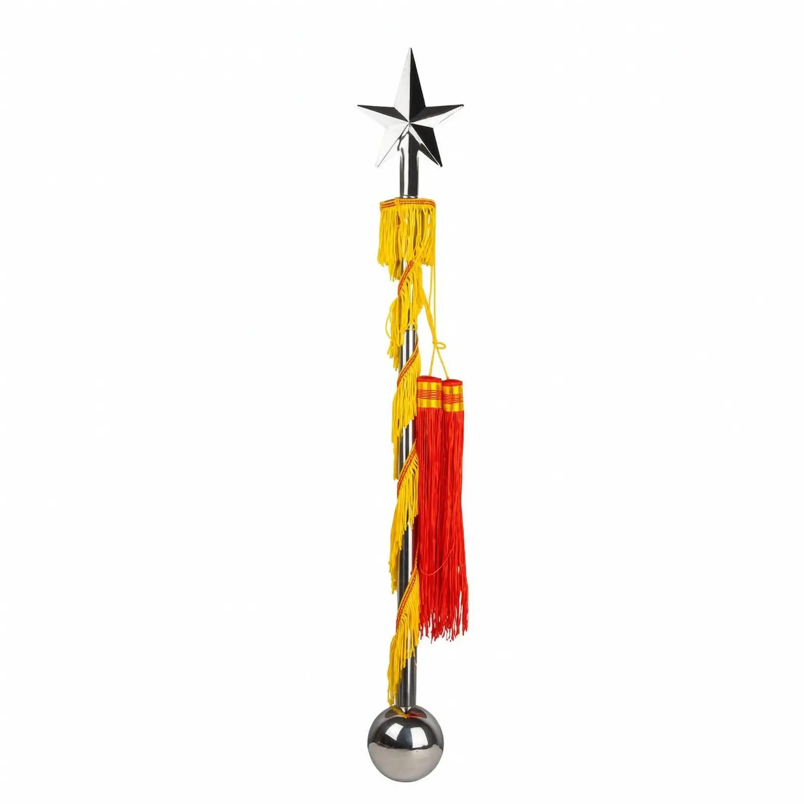 Premium Stainless Steel Marching Baton with Spiral Design and Screw Connection for Secure Assembly in Ceremonial Use