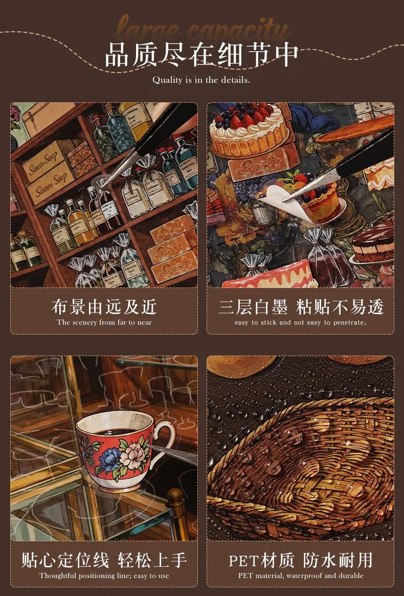 28 Stück 3D Retro Hongkong-Stil Laden-Szenen-Aufkleber DIY Handgemachte Collage Scrapbooking Tagebuch Deko Schreibwaren-Aufkleber – Detail 10