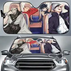 Car Accessories Jujutsu Kaisen Yuji Nobara Satoru and Sukuna Akaza Fold Sunshade for Windshields Durable Front Window Sun Shade