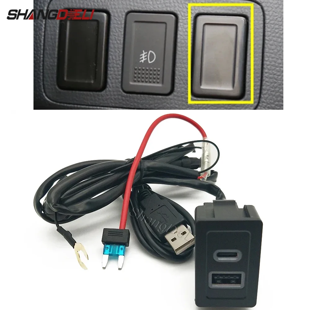 

Автомобильное зарядное устройство 12 В/24 В, двойной TYPE-C PD QC3.0, USB-интерфейс, адаптер, зарядное устройство для телефона, аксессуары Suzuki SX4