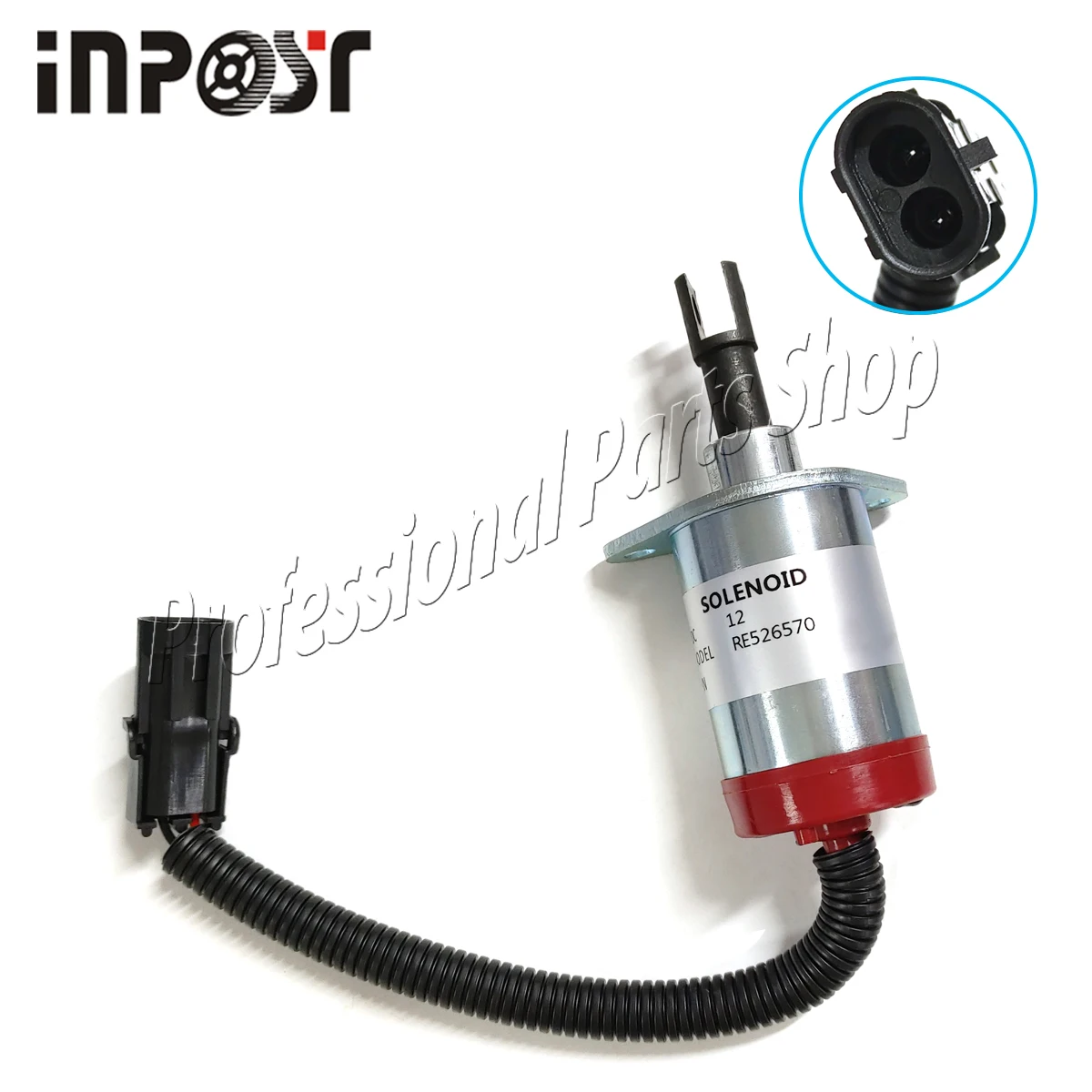 New RE526570 Stop Solenoid Valve for John Deere 313 315 317 320 325 328 332 244J 304J 4120 4320 4520 4720 5225 5325 12V