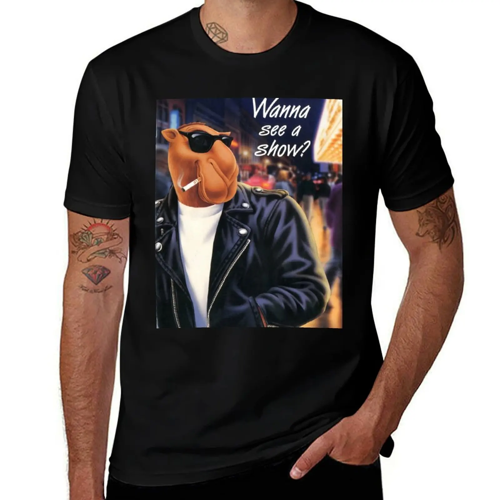 

Vintage Joe Camel Wanna See A Show Ad T-Shirt topping essential t shirt anime tshirt shirts graphic tee men