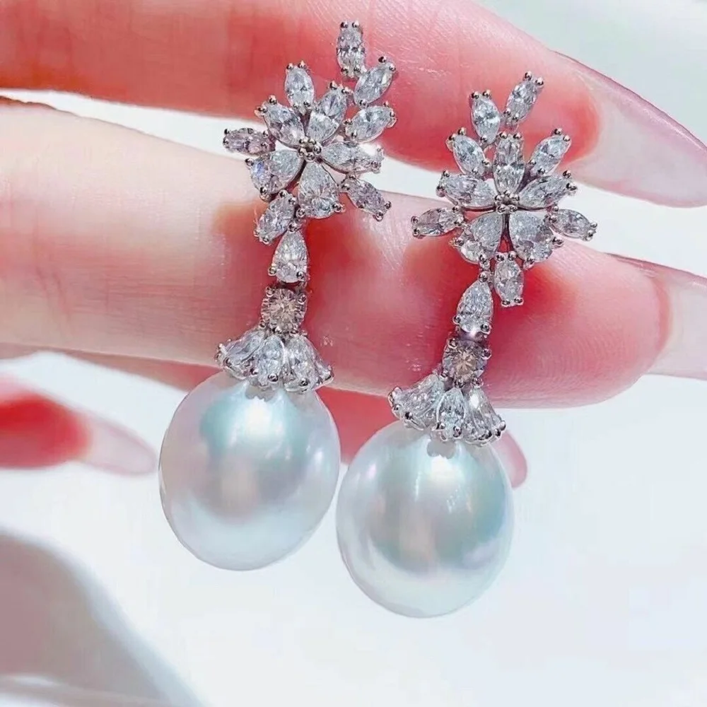 

Gorgeous and huge AAAAA Japanese Akoya 10-11mm white pearl earrings in 925s 9-10mm 11-10mm