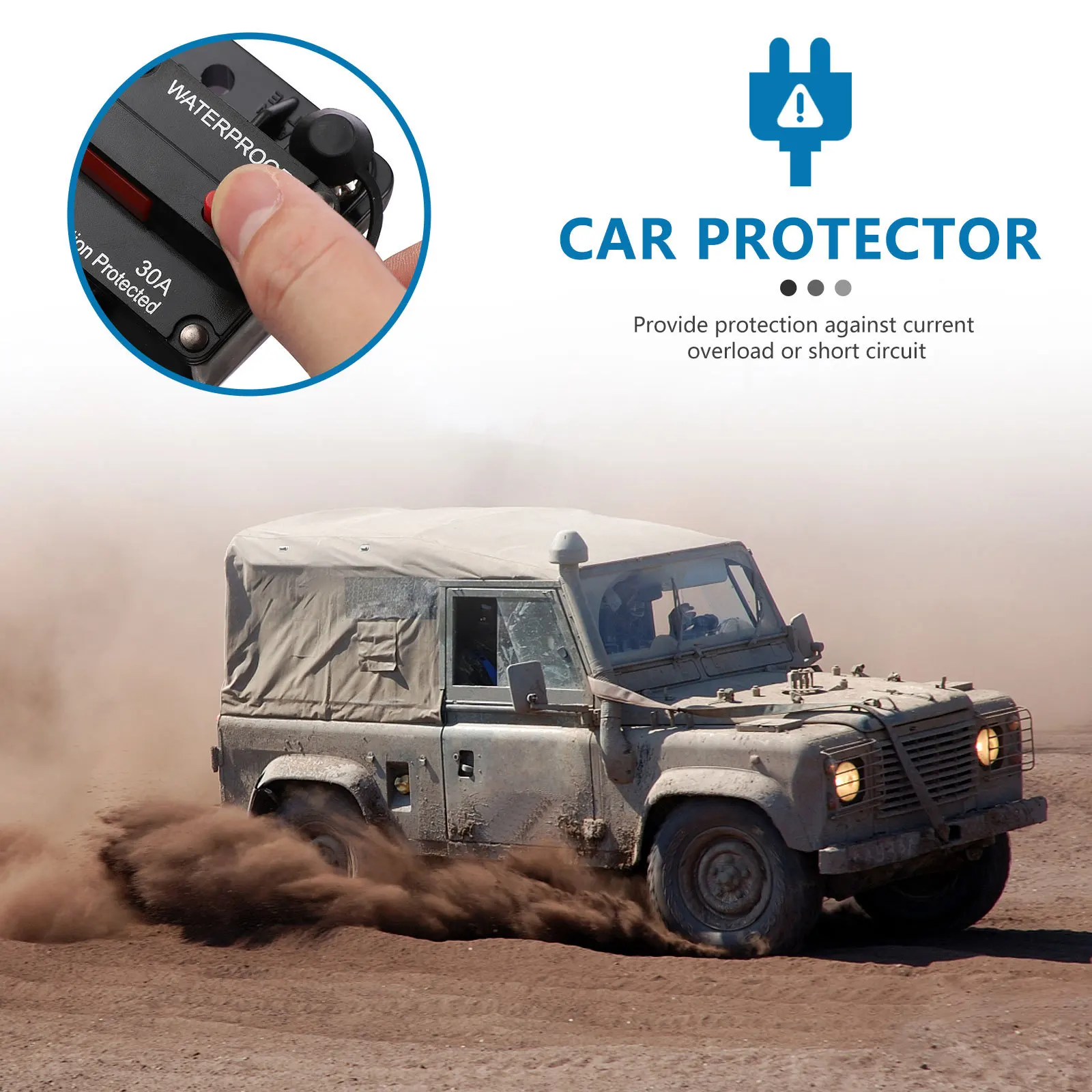 

12V-36V 30a Auto Reset Circuit Breaker Waterproof for Cars Trucks Rvs Easy Install Manual Restoration Power Protection