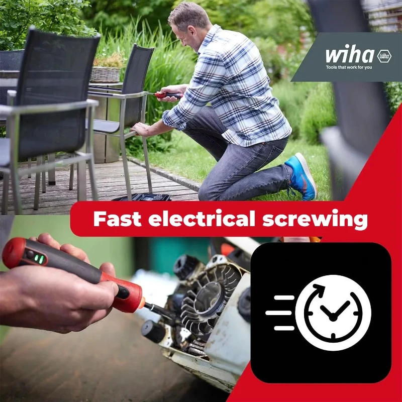Wiha 45791 Electric Screwdriver SpeedE PocketDrive 31 pcs 1.0 Nm + 5.0 Nm .Type-C Charging Connector .