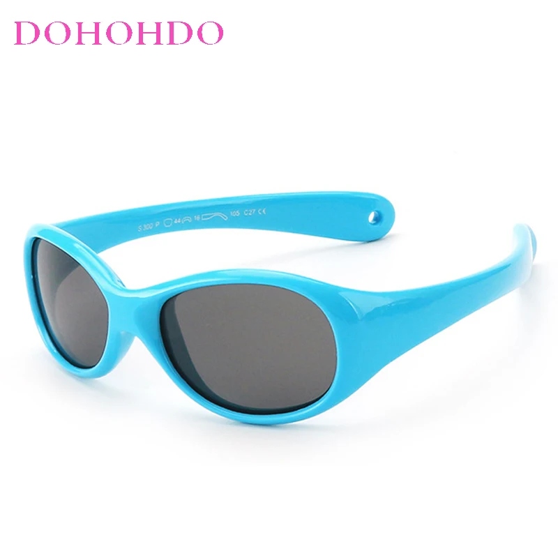 3-12 Years Kids Polarized Sunglasses Boy Girls Soft TPEE Oval Frame Cat Eye Design Child Fashion Sun UV400 Protection Outdoors