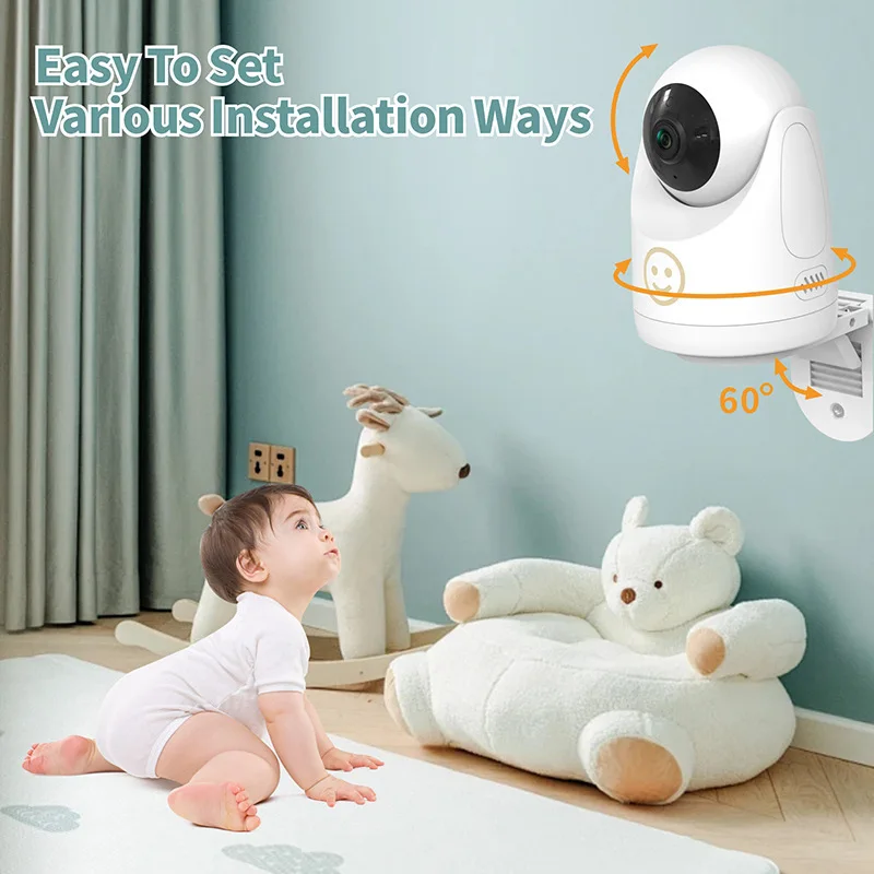 NEW 5.0 Inch Wireless Video Color Baby Monitor High Resolution Baby Nanny Security Camera Night Vision Temperature Monitoring