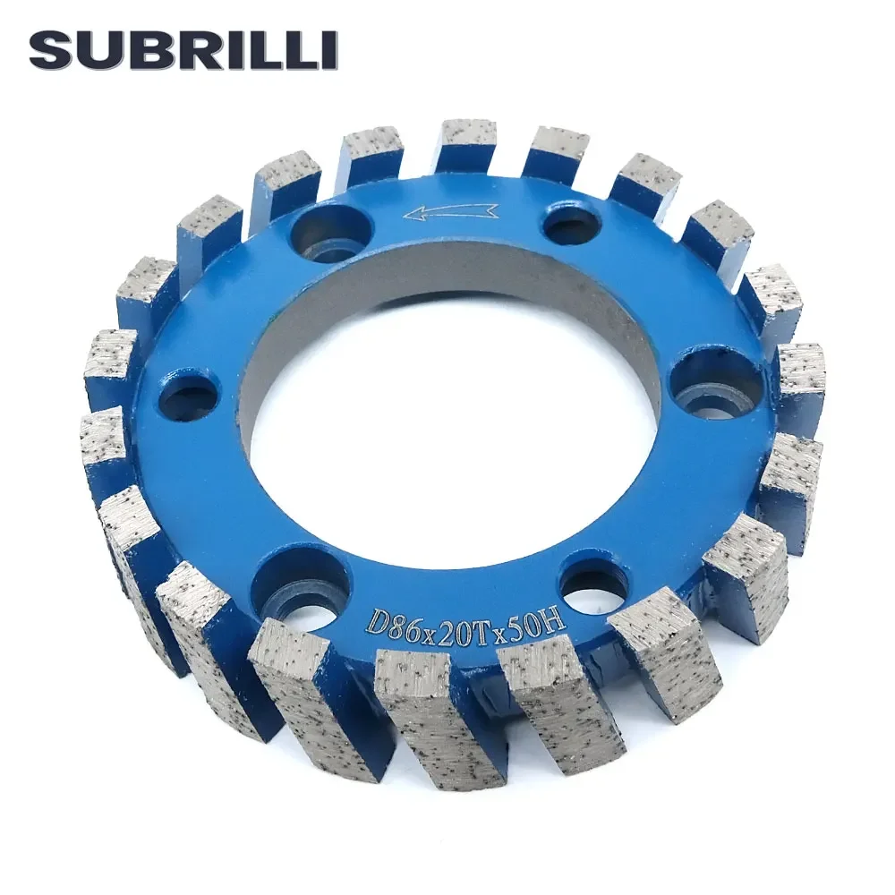 Subrilli 86mm cnc rebolo de diamante sinterização segmentada para máquina roteadora roda calibração pedra granito mármore perfilamento
