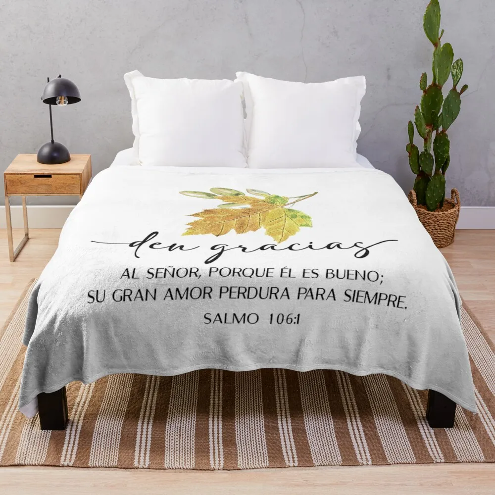 

Salmo 106:1, Spanish Bible Verse Throw Blanket Luxury Brand Bed Cute Plaid Luxury Throw Blankets