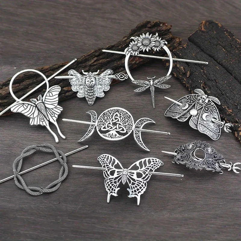Elegant Viking Retro Crescent Cloud Hair Clip Women's Style 