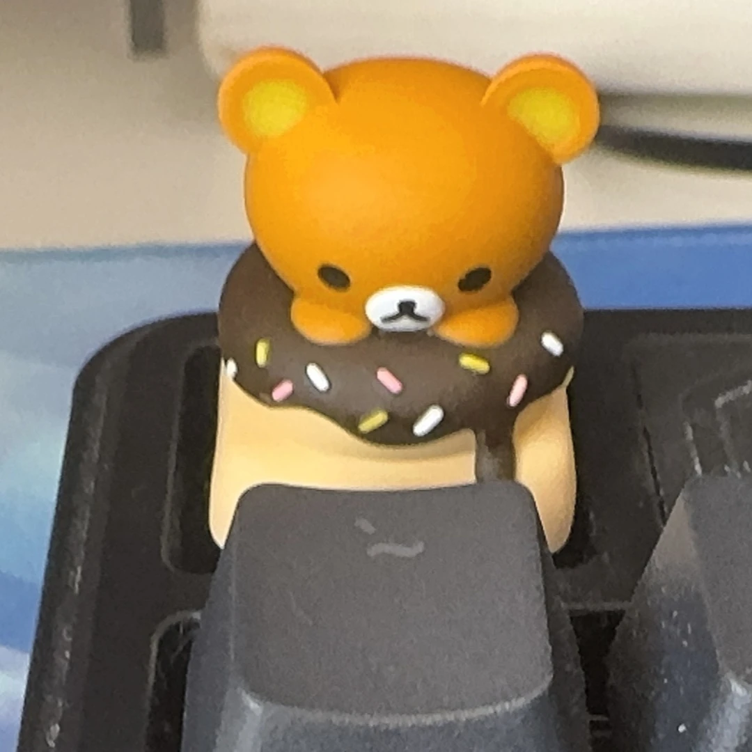 Rilakkuma Donut Kawaii Tastenkappe Persönliche Dekoration Einzelne Niedliche Anime-Bären-Tastenkappen Tastaturzubehör Esc Otaku Mädchen Überraschungsgeschenk